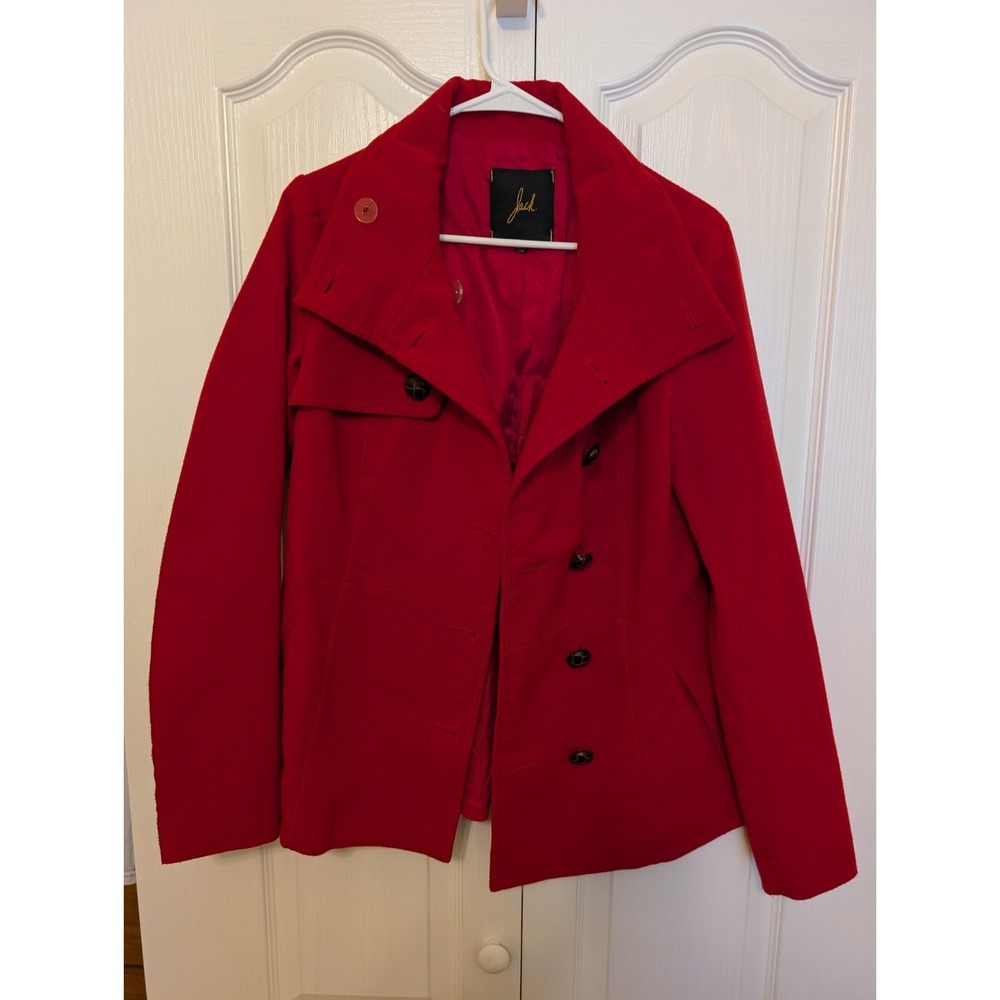 Jack by BB Dakota Red Pea Coat Medium